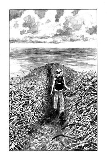 <br>海へ<br>2024／インク・墨・透明水彩・紙<br>宮古崎（奄美大島）